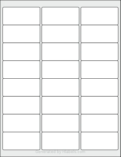SmithCorona® S240W template with 24 rectangular 2.625 x 1.25 inch labels per sheet, on Letter-size adhesive blank label sheets.