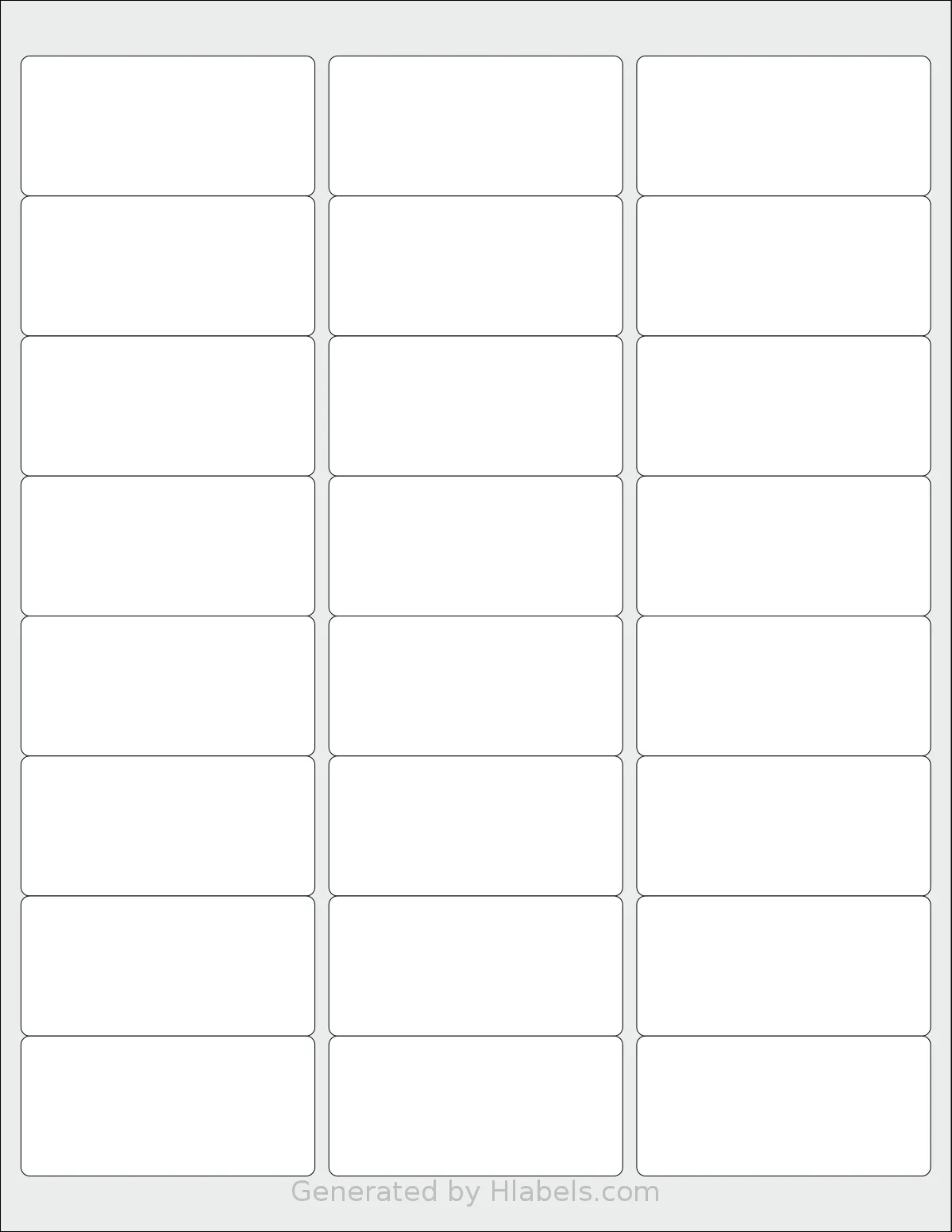 SmithCorona® S240W template with 24 rectangular 2.625 x 1.25 inch labels per sheet, on Letter-size adhesive blank label sheets.