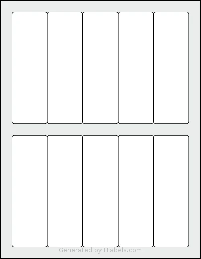 SmithCorona® S26W template with 10 rectangular 1.5 x 4.75 inch labels per sheet, on Letter-size adhesive blank label sheets.