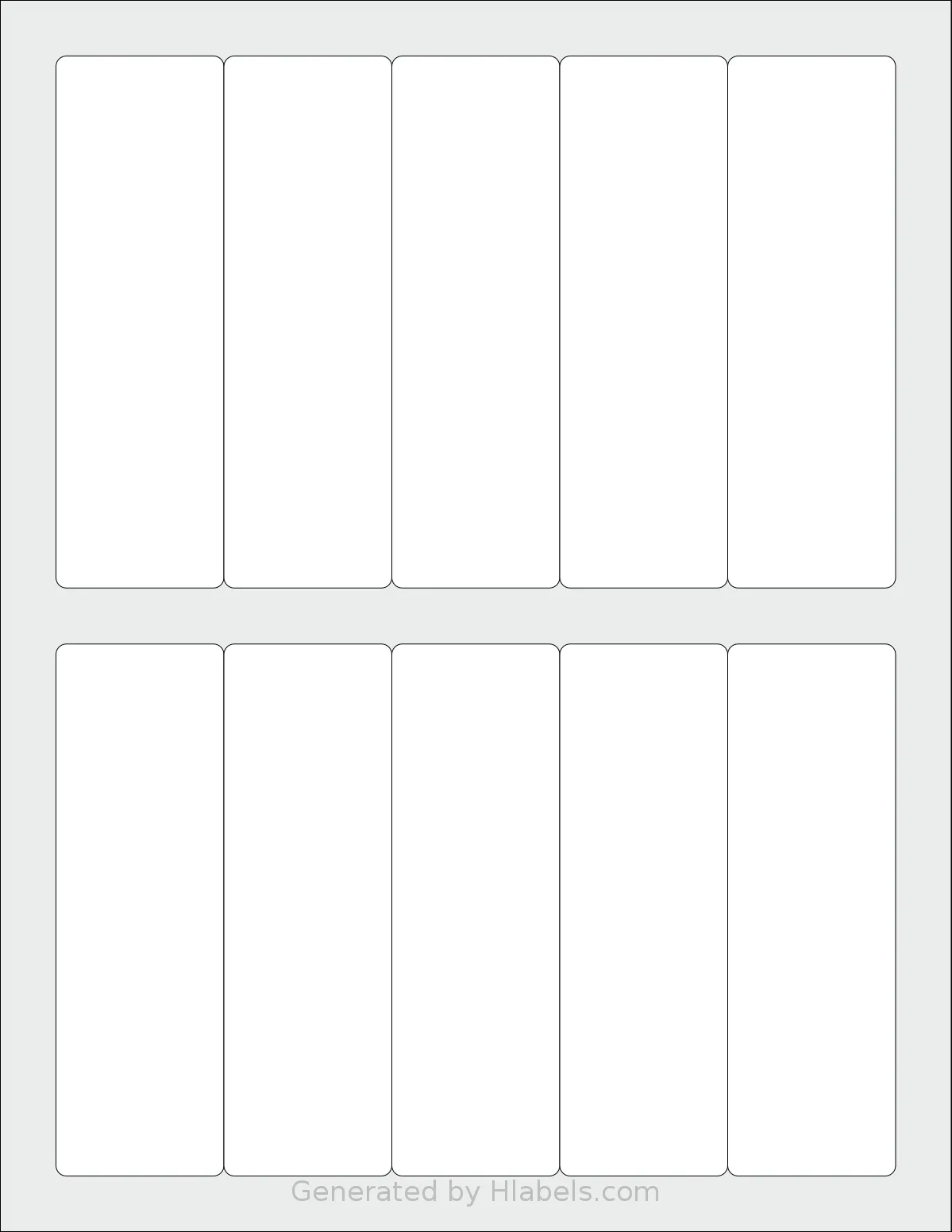 SmithCorona® S26W template with 10 rectangular 1.5 x 4.75 inch labels per sheet, on Letter-size adhesive blank label sheets.