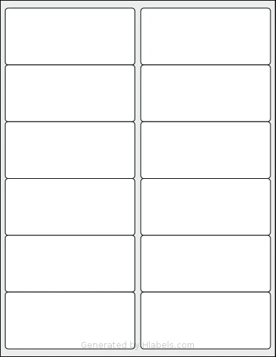 SmithCorona® S275W template with 12 rectangular 4 x 1.75 inch labels per sheet, on Letter-size adhesive blank label sheets.