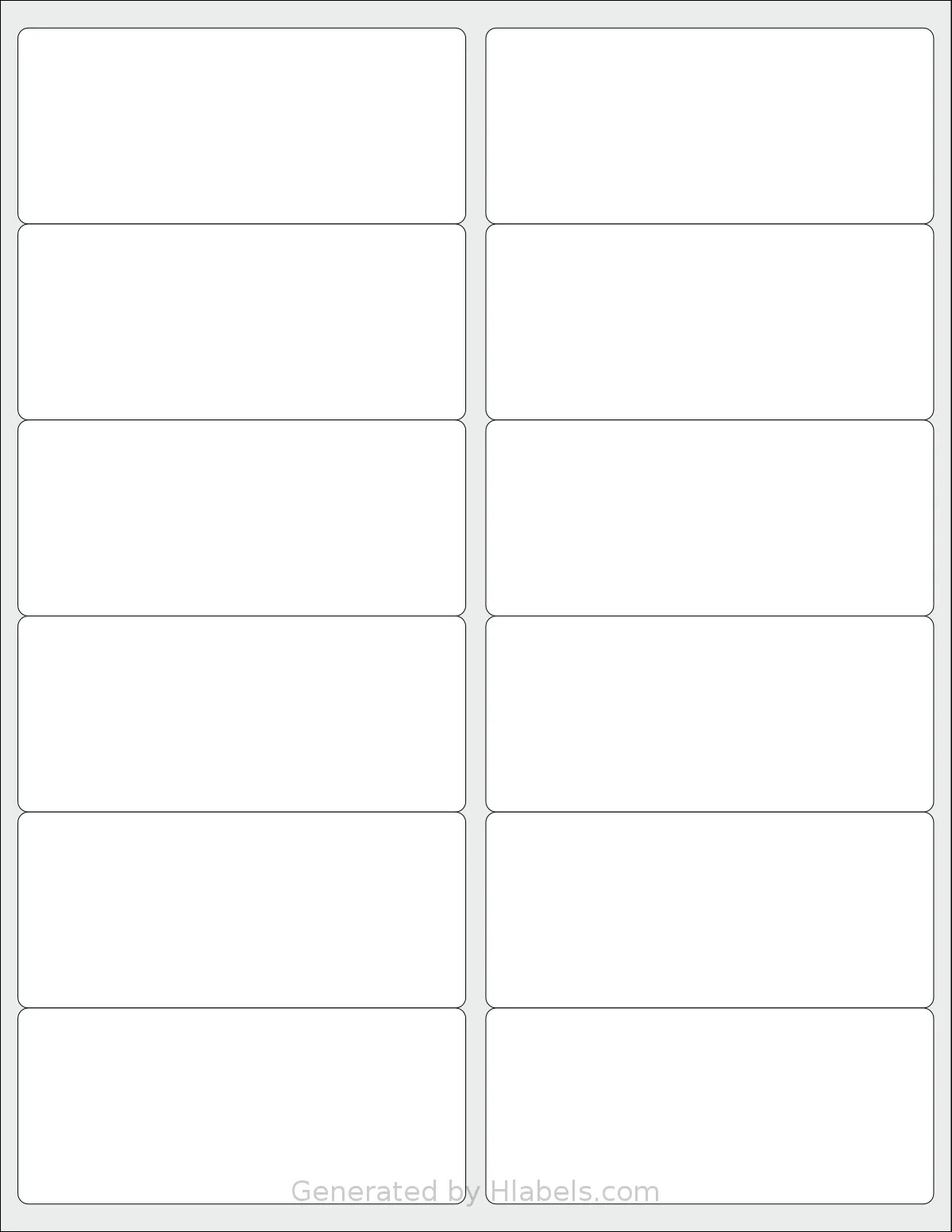 SmithCorona® S275W template with 12 rectangular 4 x 1.75 inch labels per sheet, on Letter-size adhesive blank label sheets.