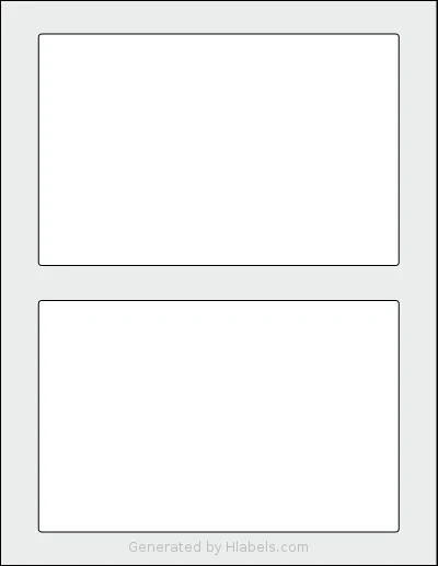SmithCorona® S28W template with 2 rectangular 7 x 4.5 inch labels per sheet, on Letter-size adhesive blank label sheets.