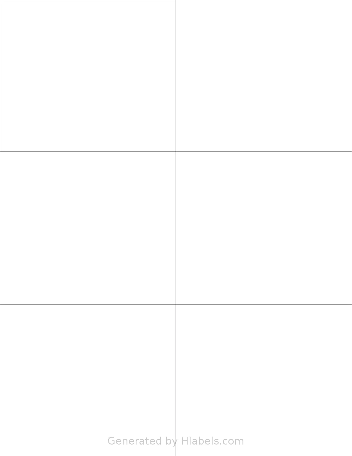 SmithCorona® S290W template with 6 rectangular 4.25 x 3.66 inch labels per sheet, on Letter-size adhesive blank label sheets.