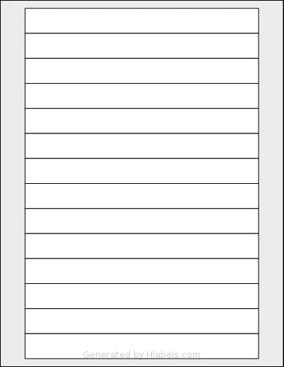 SmithCorona® S29W template with 14 rectangular 7 x 0.75 inch labels per sheet, on Letter-size adhesive blank label sheets.