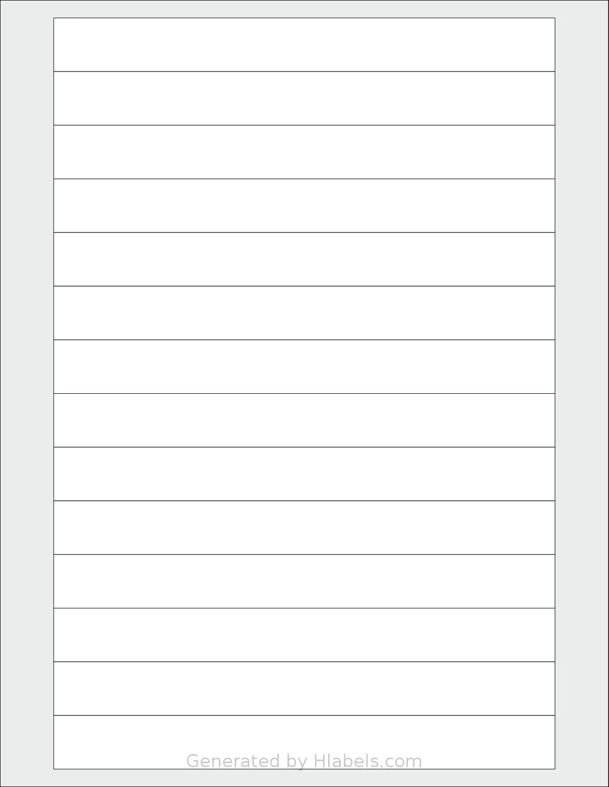 SmithCorona® S29W template with 14 rectangular 7 x 0.75 inch labels per sheet, on Letter-size adhesive blank label sheets.