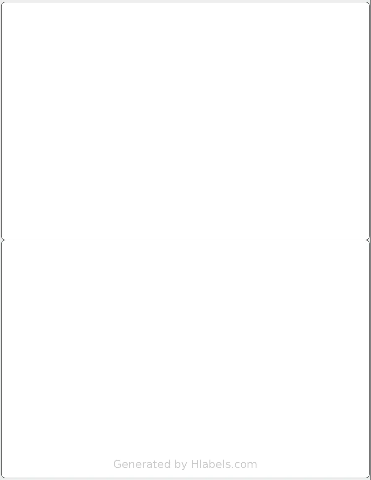 SmithCorona® S306W template with 2 rectangular 8.4375 x 5.4531 inch labels per sheet, on Letter-size adhesive blank label sheets.