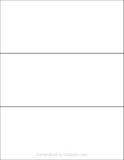 SmithCorona® S320W template with 3 rectangular 8.5 x 3.666 inch labels per sheet, on Letter-size adhesive blank label sheets.