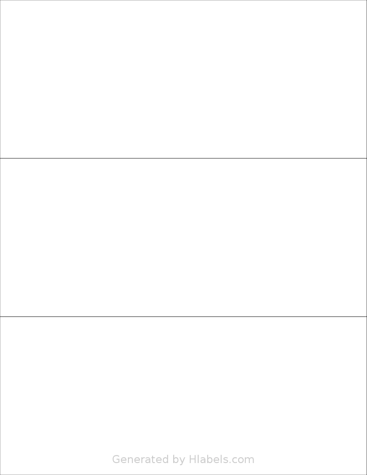 SmithCorona® S320W template with 3 rectangular 8.5 x 3.666 inch labels per sheet, on Letter-size adhesive blank label sheets.
