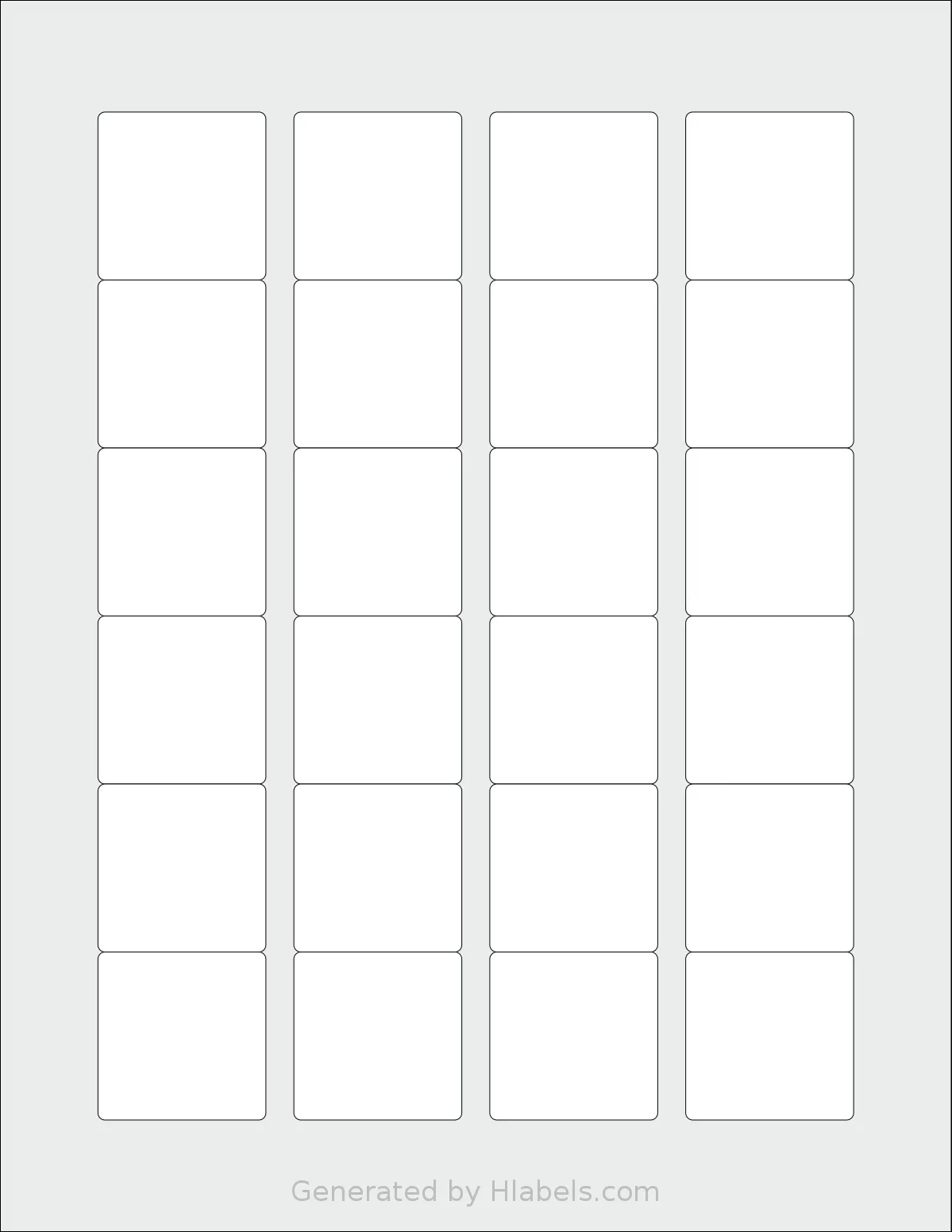 SmithCorona® S330W template with 24 square 1.5 x 1.5 inch labels per sheet, on Letter-size adhesive blank label sheets.
