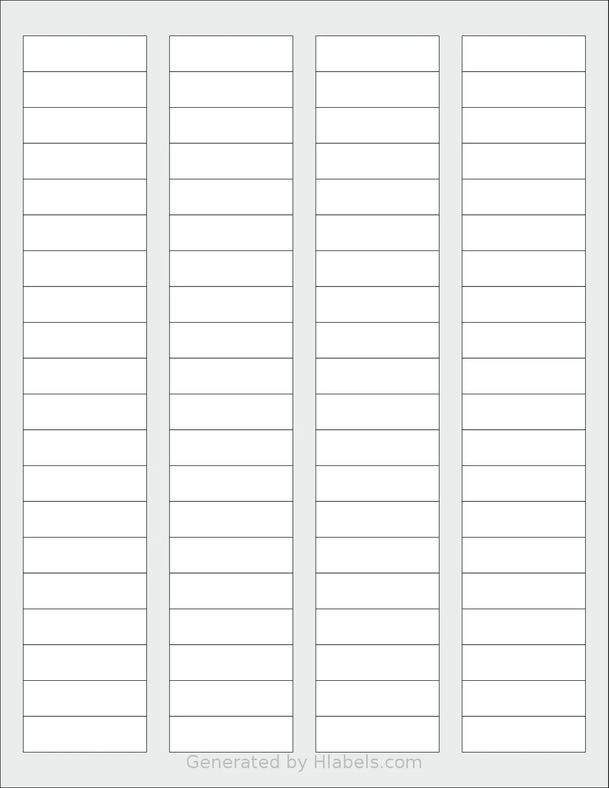 SmithCorona® S350W template with 80 rectangular 1.7225 x 0.5 inch labels per sheet, on Letter-size adhesive blank label sheets.