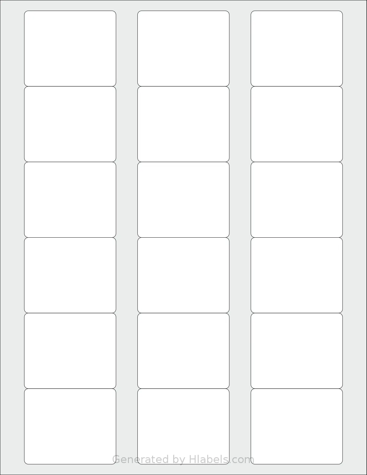 SmithCorona® S36W template with 18 rectangular 2.125 x 1.75 inch labels per sheet, on Letter-size adhesive blank label sheets.