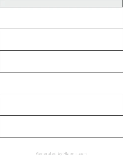 SmithCorona® S390W template with 7 rectangular 8.5 x 1.5 inch labels per sheet, on Letter-size adhesive blank label sheets.