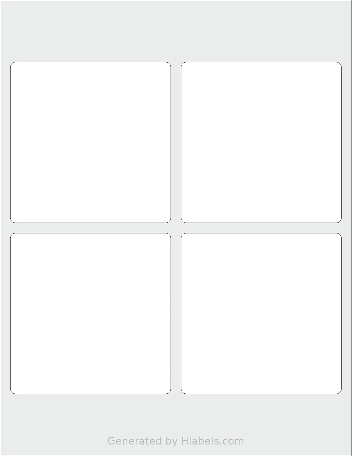 SmithCorona® S395W template with 4 square 3.875 x 3.875 inch labels per sheet, on Letter-size adhesive blank label sheets.