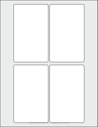 SmithCorona® S415W template with 4 rectangular 3 x 5 inch labels per sheet, on Letter-size adhesive blank label sheets.