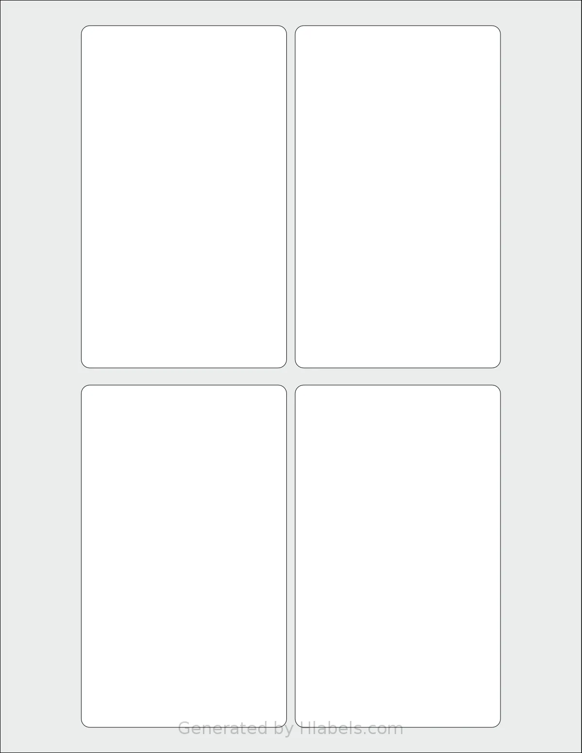 SmithCorona® S415W template with 4 rectangular 3 x 5 inch labels per sheet, on Letter-size adhesive blank label sheets.