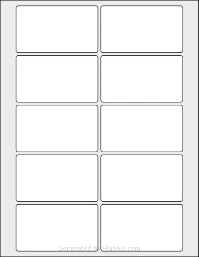 SmithCorona® S44W template with 10 rectangular 3.5 x 2 inch labels per sheet, on Letter-size adhesive blank label sheets.