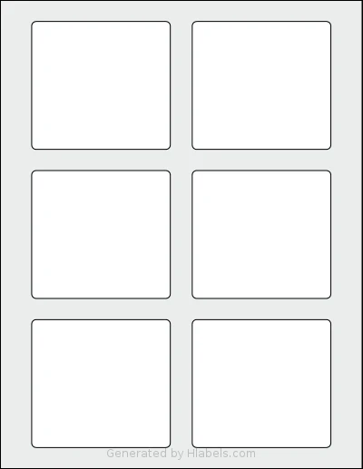 SmithCorona® S460W template with 6 rectangular 3.25 x 3 inch labels per sheet, on Letter-size adhesive blank label sheets.