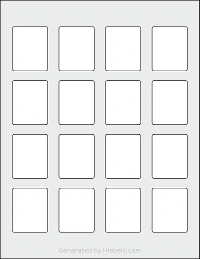 SmithCorona® S470W template with 16 rectangular 1.5 x 1.875 inch labels per sheet, on Letter-size adhesive blank label sheets.