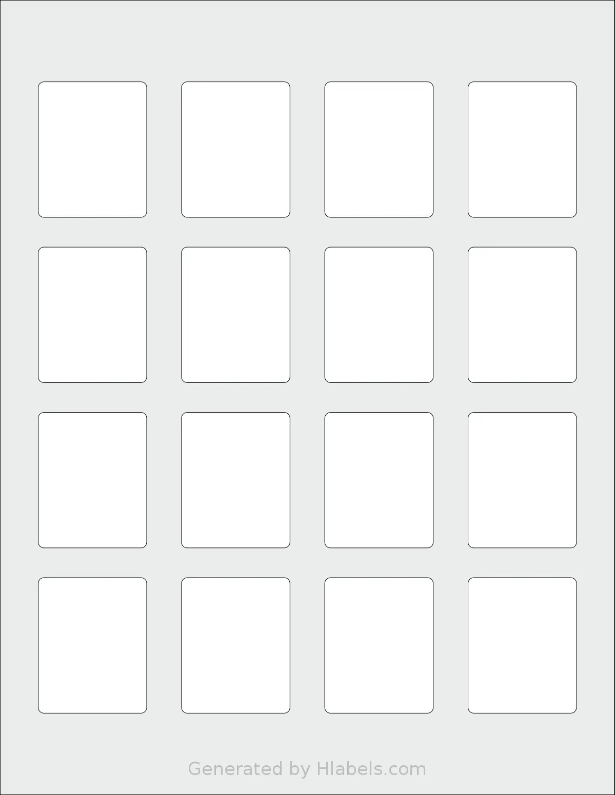 SmithCorona® S470W template with 16 rectangular 1.5 x 1.875 inch labels per sheet, on Letter-size adhesive blank label sheets.
