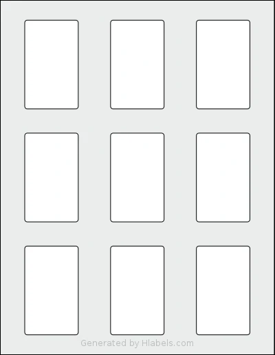 SmithCorona® S475W template with 9 rectangular 1.6562 x 2.75 inch labels per sheet, on Letter-size adhesive blank label sheets.