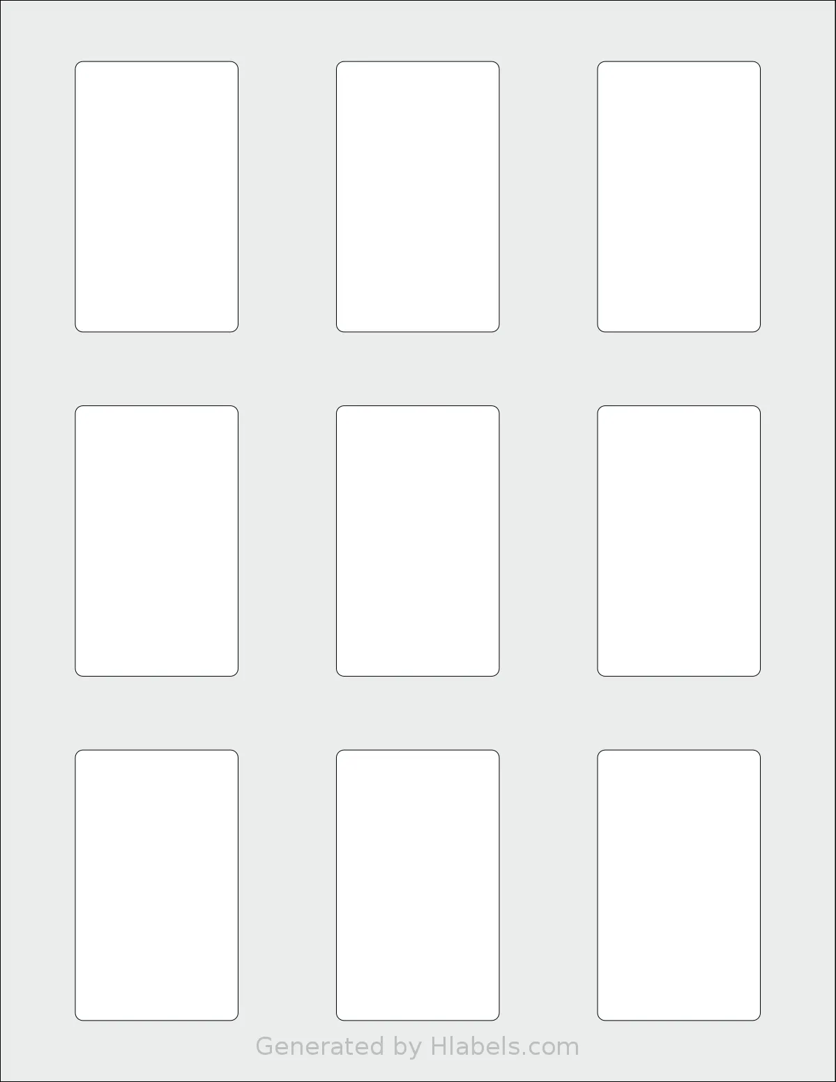 SmithCorona® S475W template with 9 rectangular 1.6562 x 2.75 inch labels per sheet, on Letter-size adhesive blank label sheets.