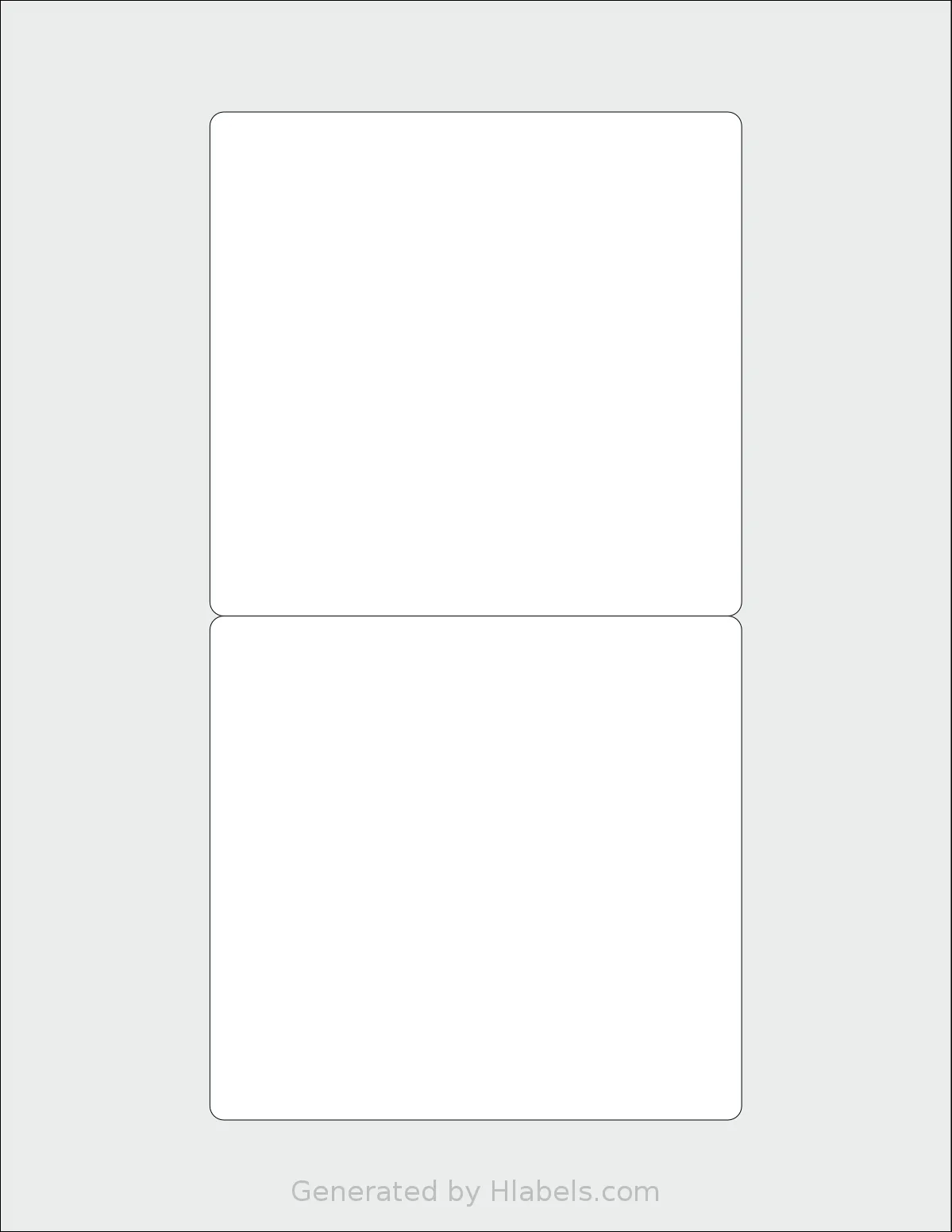 SmithCorona® S47W template with 2 rectangular 4.75 x 4.5 inch labels per sheet, on Letter-size adhesive blank label sheets.