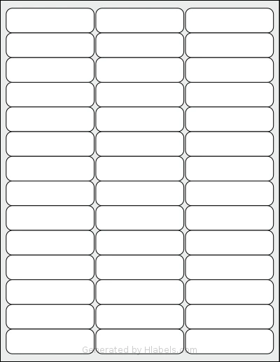 SmithCorona® S505 template with 42 rectangular 2.675 x 0.75 inch labels per sheet, on Letter-size adhesive blank label sheets.