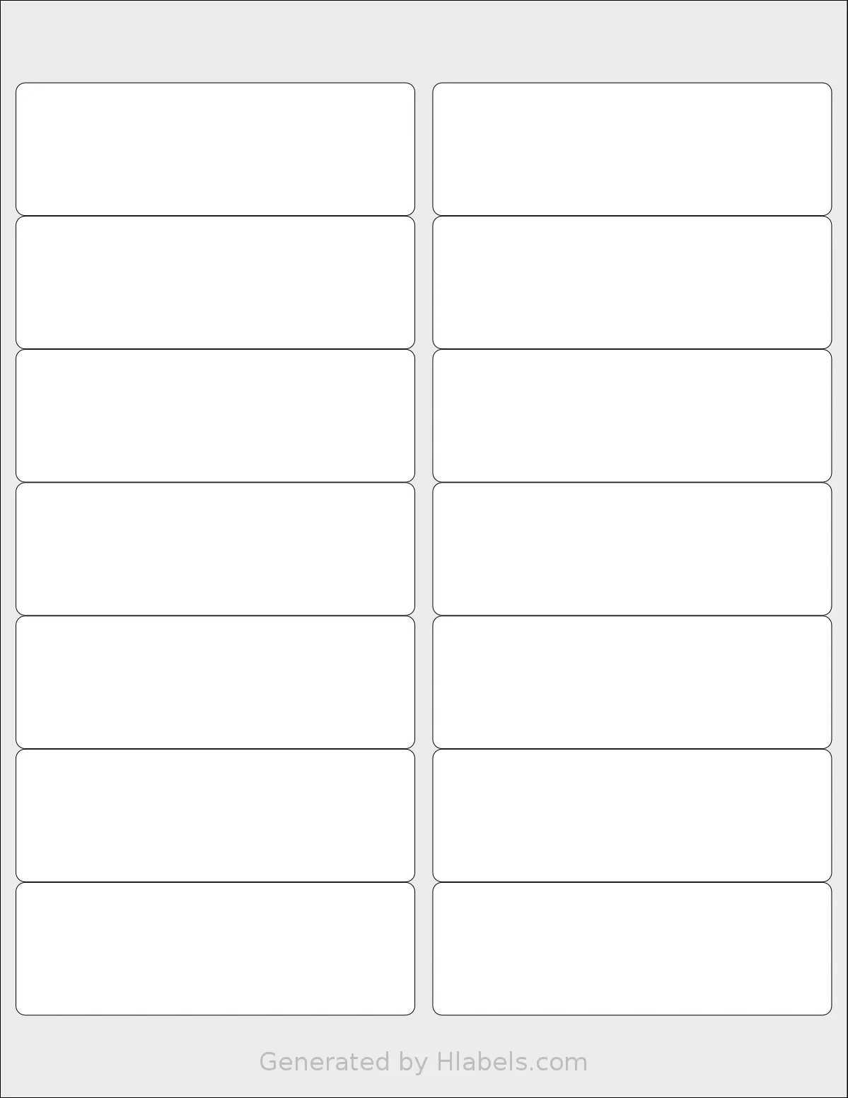SmithCorona® S50W template with 14 rectangular 4 x 1.33 inch labels per sheet, on Letter-size adhesive blank label sheets.