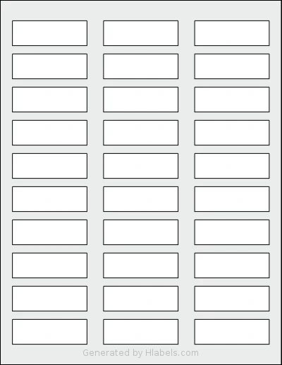 SmithCorona® S515W template with 30 rectangular 2.25 x 0.75 inch labels per sheet, on Letter-size adhesive blank label sheets.