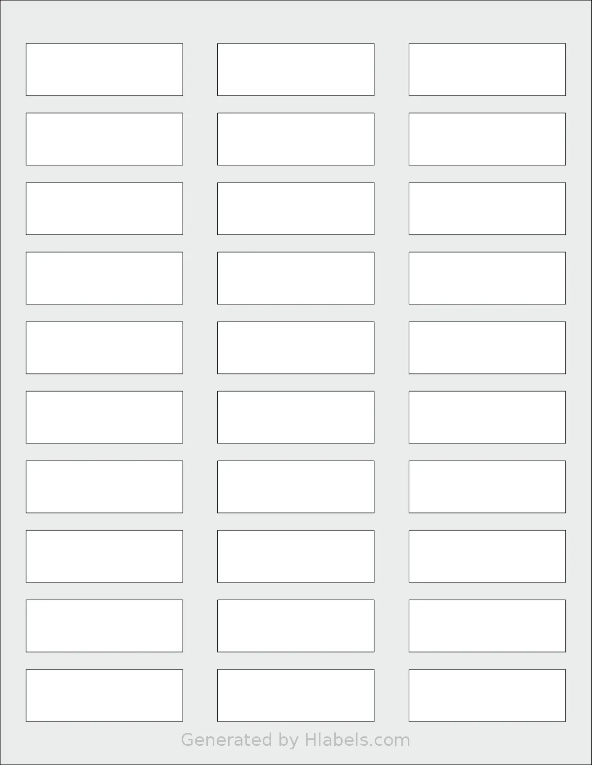SmithCorona® S515W template with 30 rectangular 2.25 x 0.75 inch labels per sheet, on Letter-size adhesive blank label sheets.