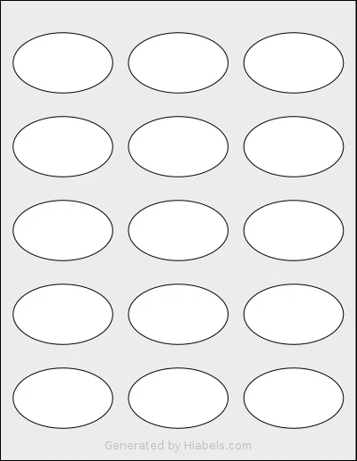 SmithCorona® S520W template with 15 oval 2.375 x 1.4375 inch labels per sheet, on Letter-size adhesive blank label sheets.