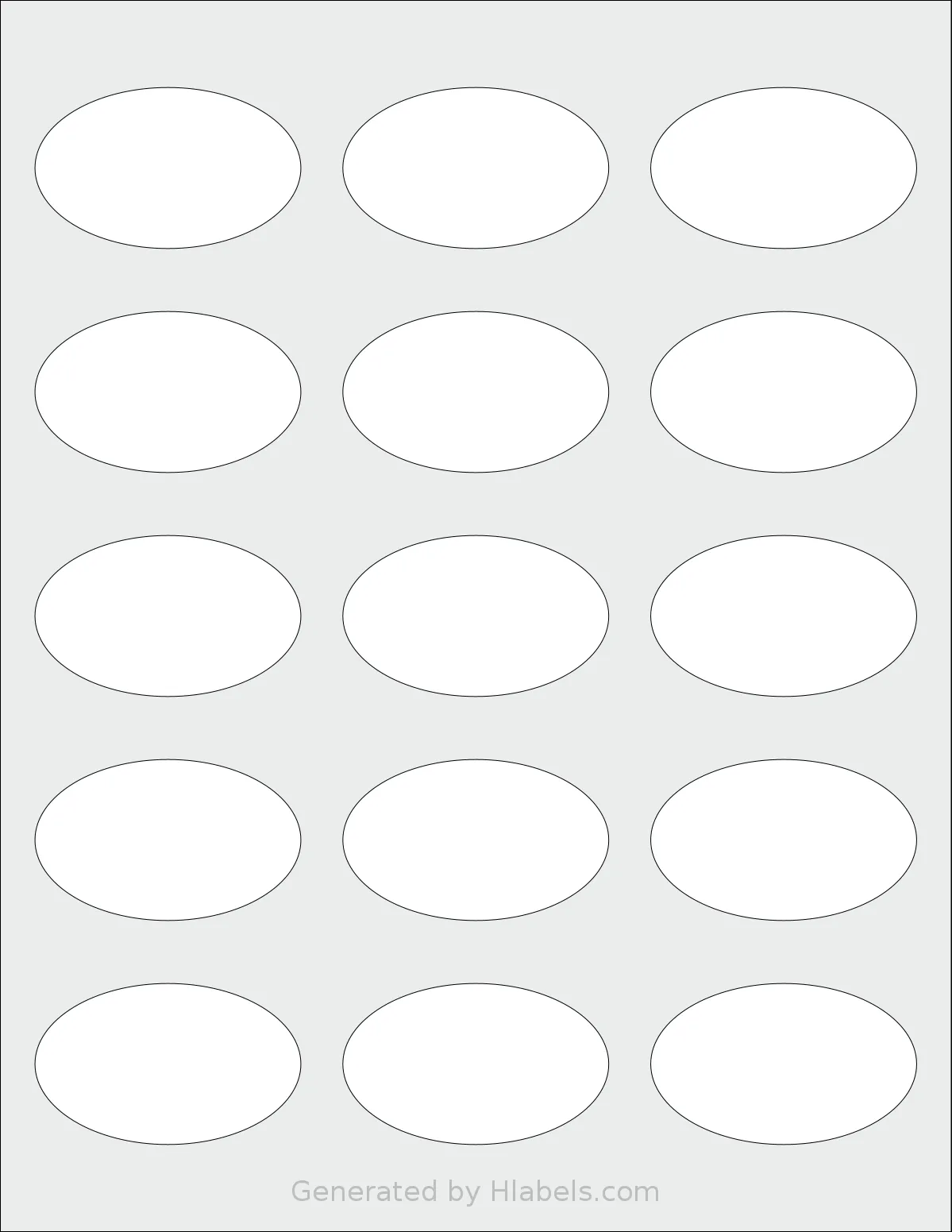 SmithCorona® S520W template with 15 oval 2.375 x 1.4375 inch labels per sheet, on Letter-size adhesive blank label sheets.