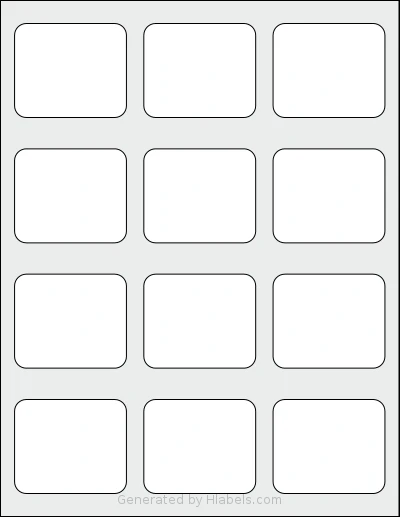 SmithCorona® S530W template with 12 rectangular 2.38 x 2 inch labels per sheet, on Letter-size adhesive blank label sheets.