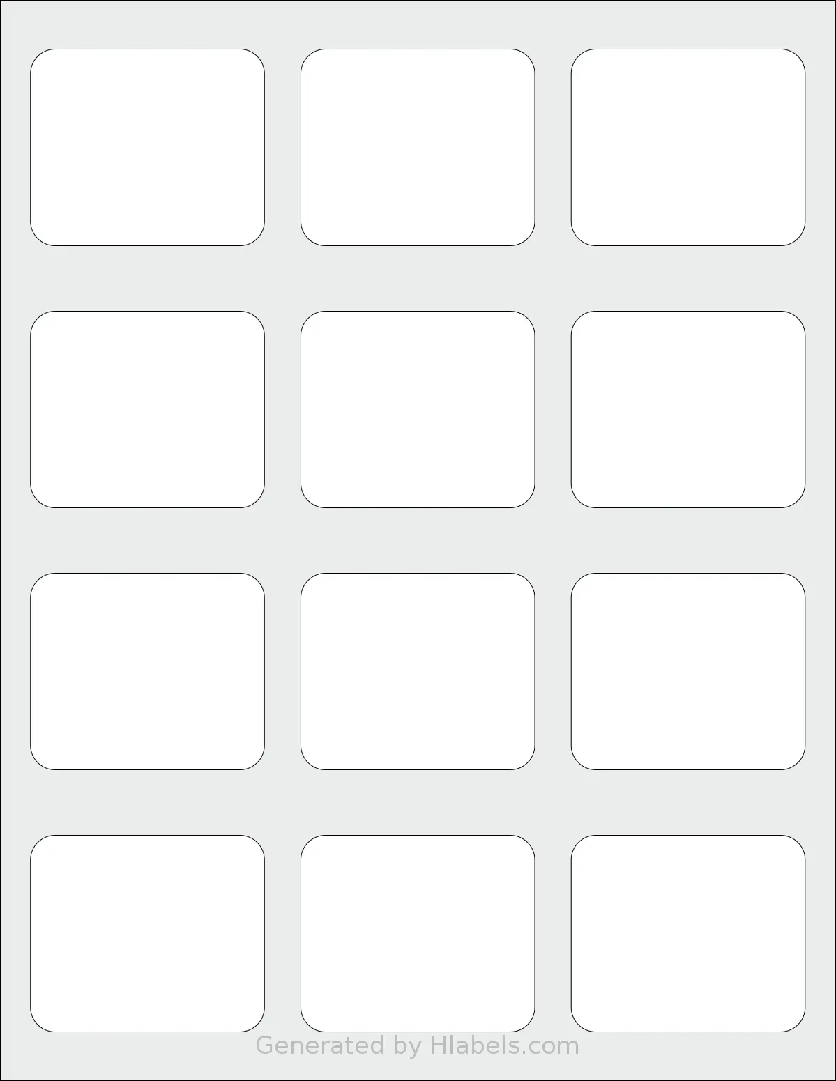SmithCorona® S530W template with 12 rectangular 2.38 x 2 inch labels per sheet, on Letter-size adhesive blank label sheets.