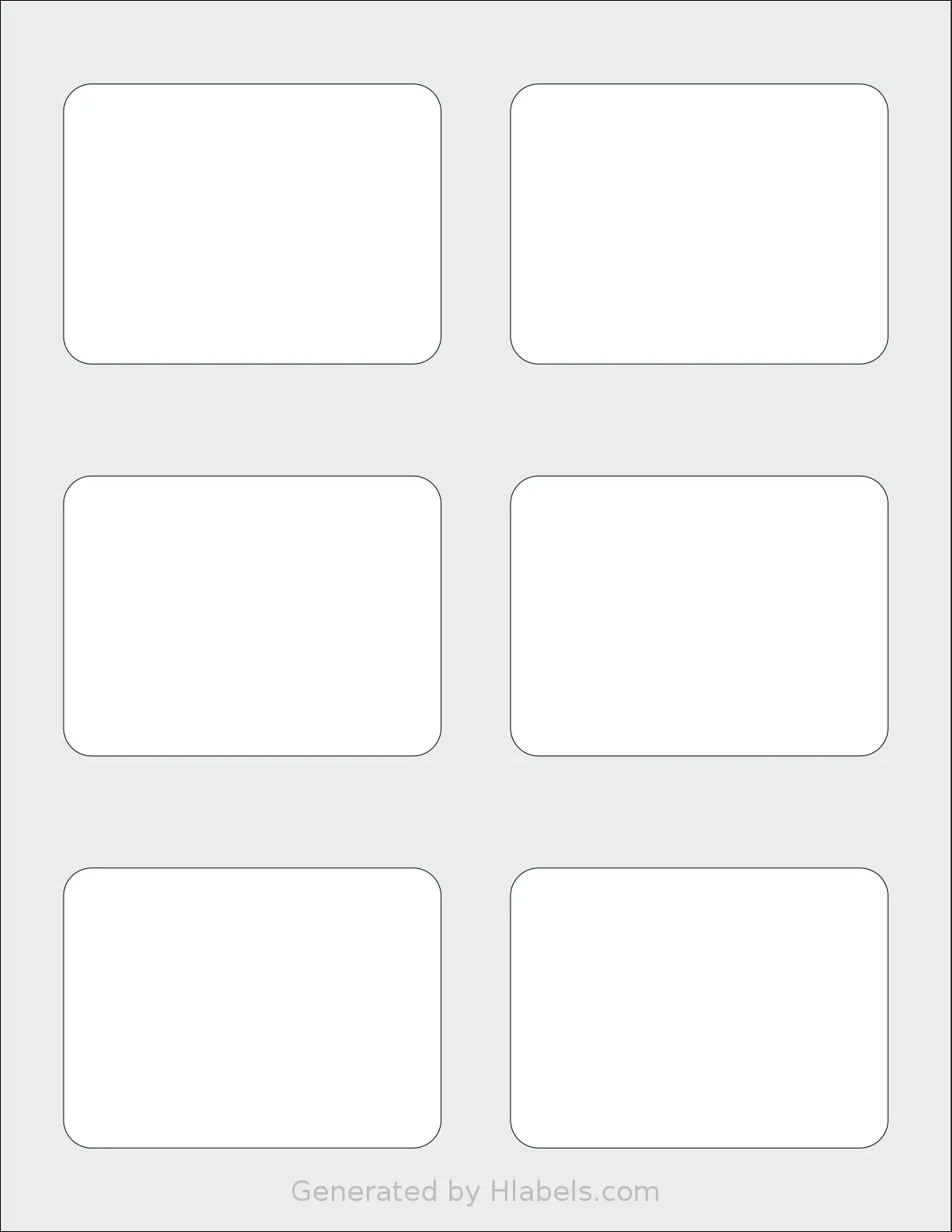 SmithCorona® S535W template with 6 rectangular 3.372 x 2.5 inch labels per sheet, on Letter-size adhesive blank label sheets.