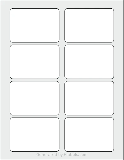 SmithCorona® S550W template with 8 rectangular 3.372 x 2.33 inch labels per sheet, on Letter-size adhesive blank label sheets.