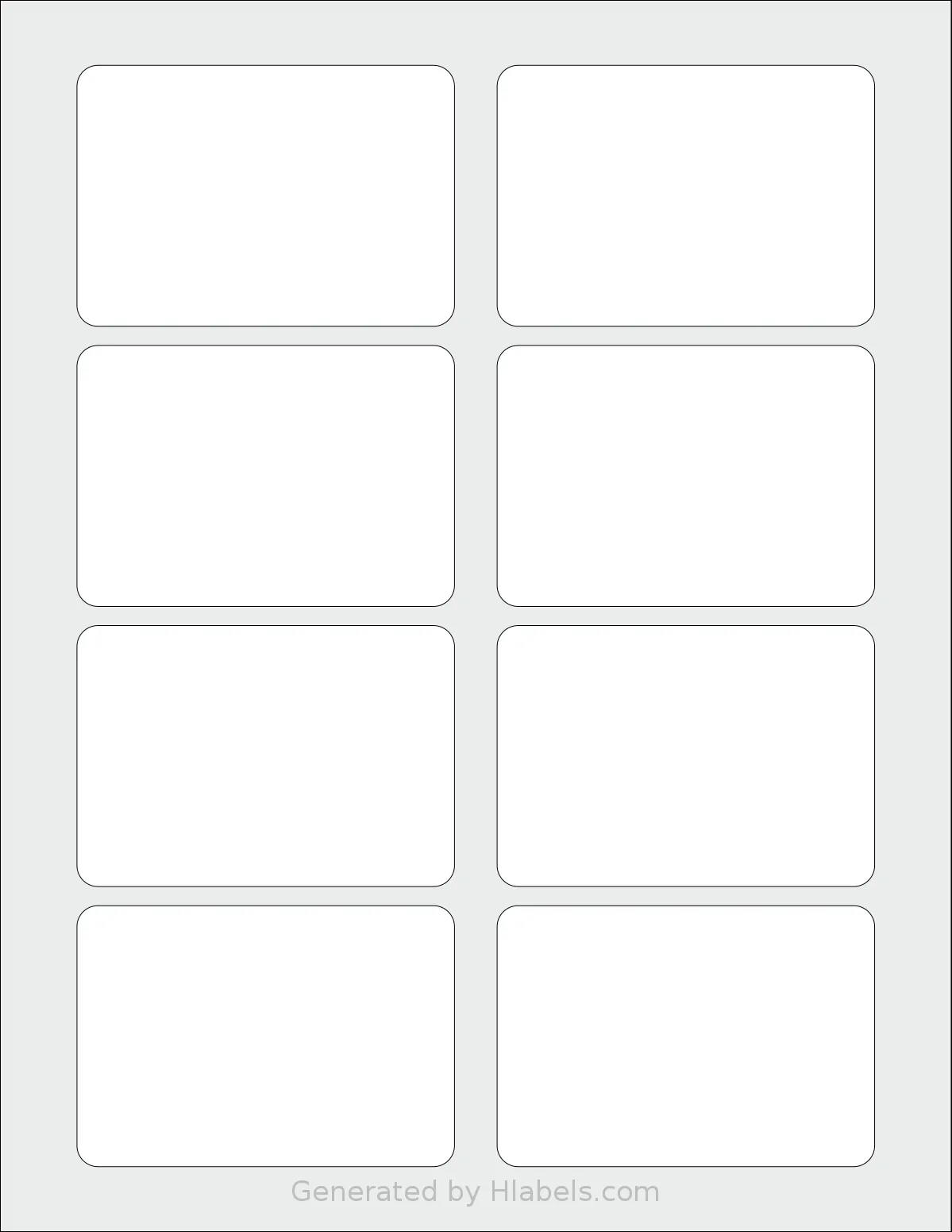 SmithCorona® S550W template with 8 rectangular 3.372 x 2.33 inch labels per sheet, on Letter-size adhesive blank label sheets.