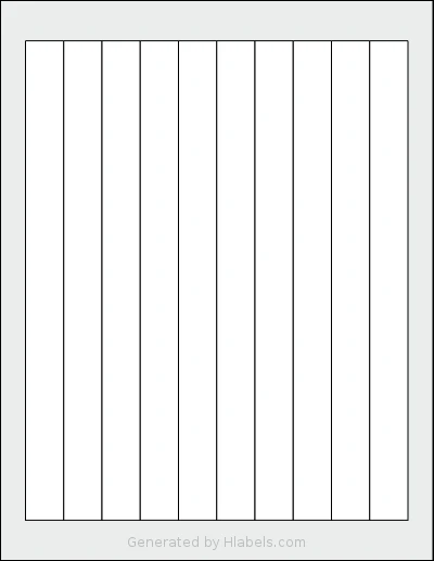 SmithCorona® S56W template with 10 rectangular 0.75 x 9.4 inch labels per sheet, on Letter-size adhesive blank label sheets.