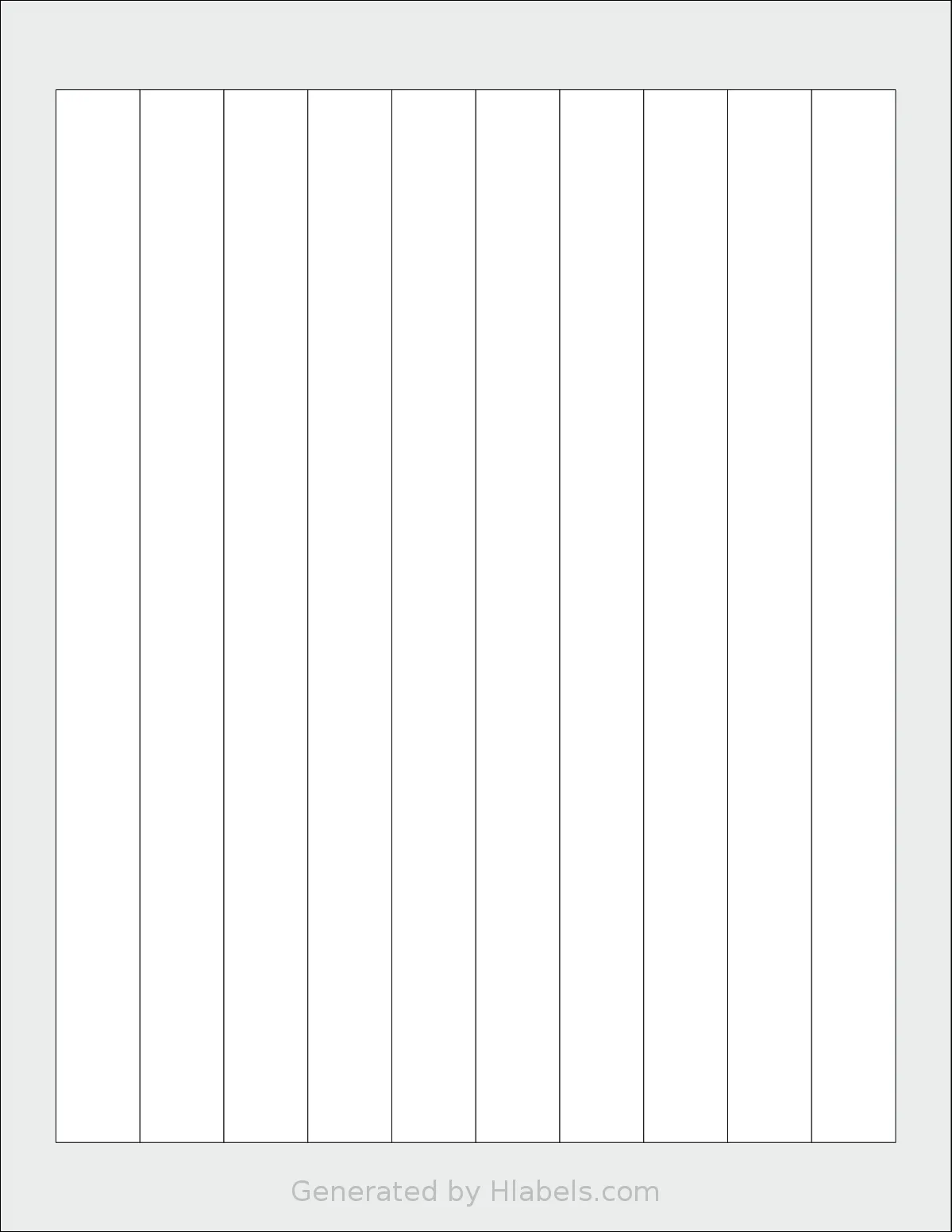 SmithCorona® S56W template with 10 rectangular 0.75 x 9.4 inch labels per sheet, on Letter-size adhesive blank label sheets.