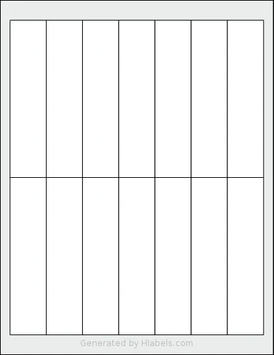 SmithCorona® S59W template with 14 rectangular 1.125 x 4.875 inch labels per sheet, on Letter-size adhesive blank label sheets.
