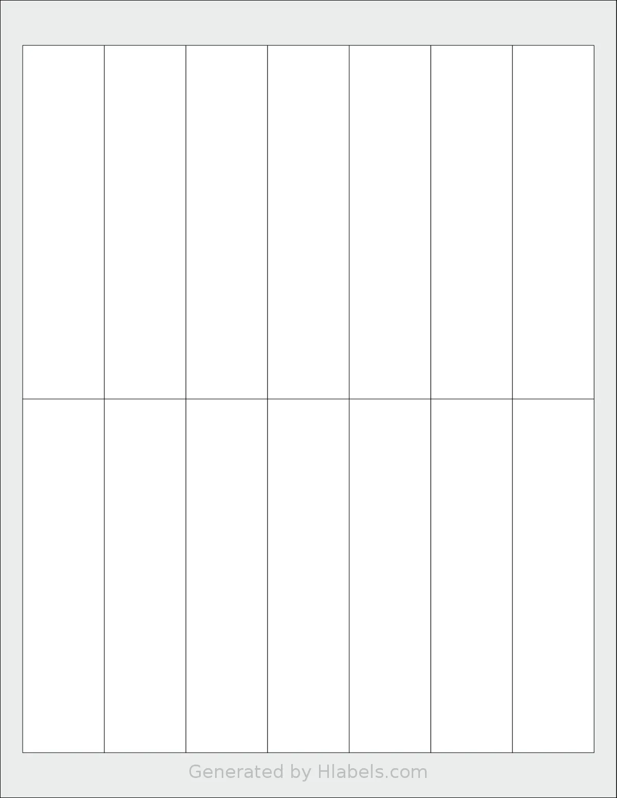 SmithCorona® S59W template with 14 rectangular 1.125 x 4.875 inch labels per sheet, on Letter-size adhesive blank label sheets.