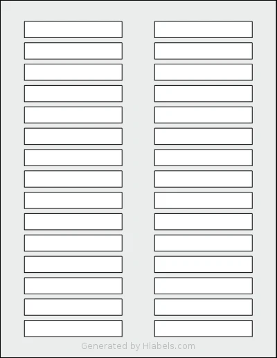 SmithCorona® S605W template with 30 rectangular 3 x 0.5 inch labels per sheet, on Letter-size adhesive blank label sheets.