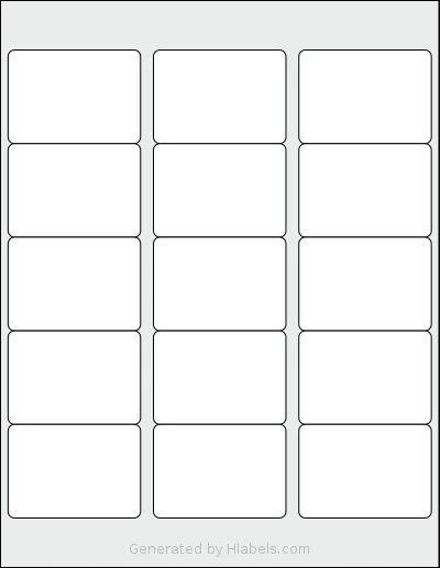 SmithCorona® S625W template with 15 rectangular 2.5625 x 1.8125 inch labels per sheet, on Letter-size adhesive blank label sheets.