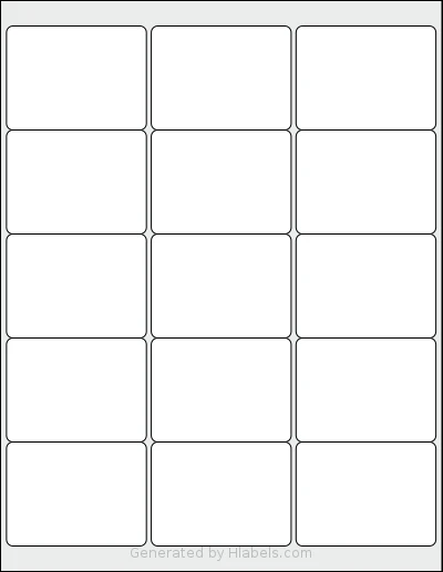 SmithCorona® S640W template with 15 rectangular 2.6875 x 2 inch labels per sheet, on Letter-size adhesive blank label sheets.