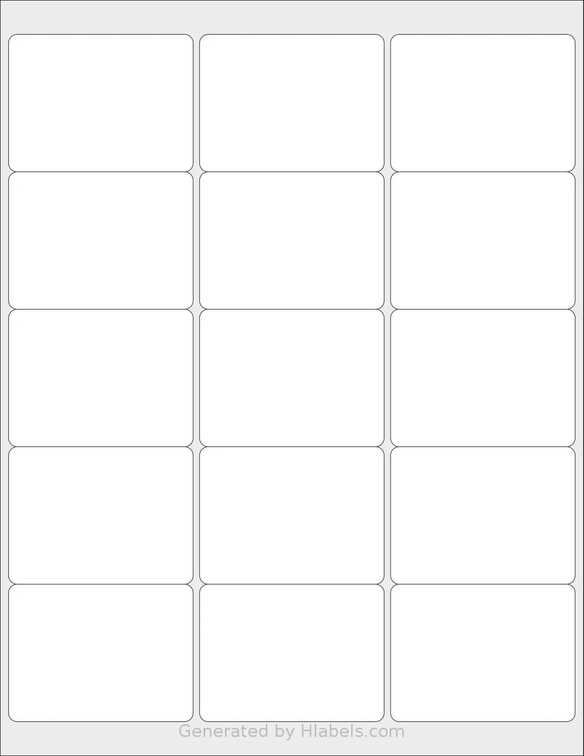 SmithCorona® S640W template with 15 rectangular 2.6875 x 2 inch labels per sheet, on Letter-size adhesive blank label sheets.