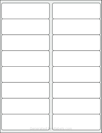 SmithCorona® S655W template with 16 rectangular 4 x 1.3125 inch labels per sheet, on Letter-size adhesive blank label sheets.
