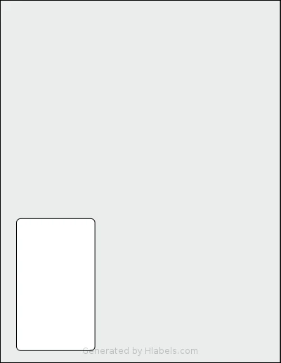 SmithCorona® S665W template with 1 rectangular 2.375 x 4 inch labels per sheet, on Letter-size adhesive blank label sheets.