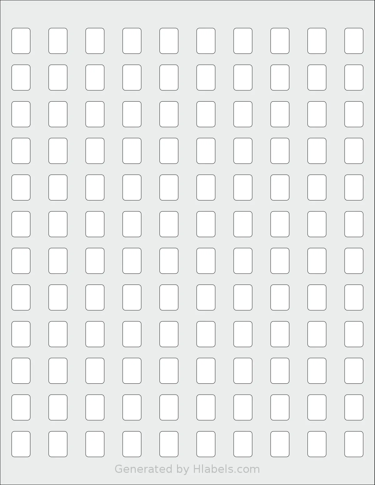 SmithCorona® S675W template with 120 rectangular 0.42 x 0.58 inch labels per sheet, on Letter-size adhesive blank label sheets.