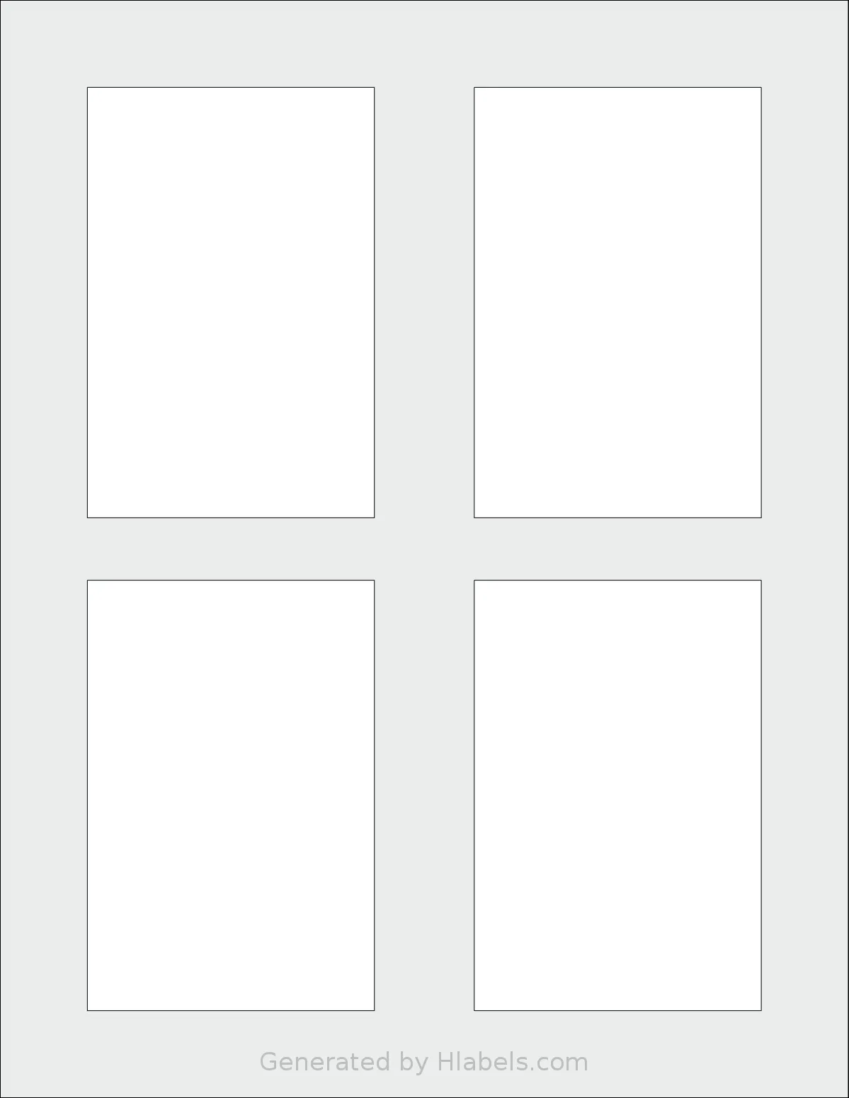 SmithCorona® S680W template with 4 rectangular 2.875 x 4.312 inch labels per sheet, on Letter-size adhesive blank label sheets.